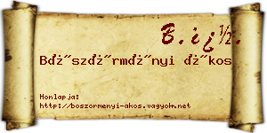 Böszörményi Ákos névjegykártya