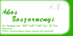 akos boszormenyi business card